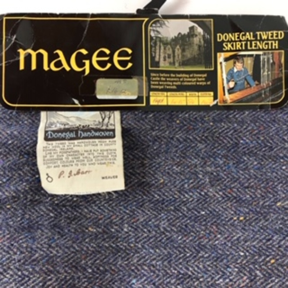 1+ YARDS VINTAGE DONEGAL HANDWOVEN TWEED FABRIC